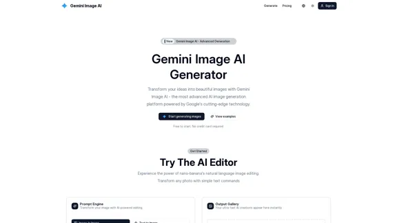 Gemini Image AI - Générateur d'images IA avancé propulsé par Google