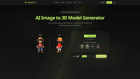 Modelfy 3D - Генератор 3D моделей из изображений с помощью ИИ