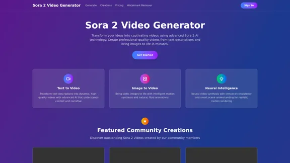 Sora 2 Video Generator - Платформа для создания видео на основе ИИ