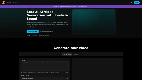 Sora 2 - Génération de vidéos AI avec un son réaliste