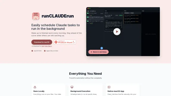 runCLAUDErun - Planificateur pour Claude Code sur macOS