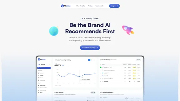 AIclicks - The top tool for tracking and optimizing AI search visibility.