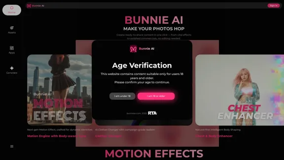 Bunnie AI - 免費的 AI 影片生成器，附有範本