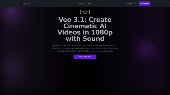Veo 3.1 - Gerador de Vídeo AI com 1080p e Som