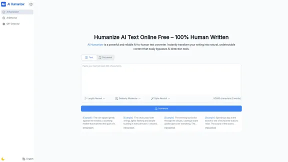 AI Humanizer - 免費的線上人性化AI文本,無限制且無需註冊 AI Humanizer - 免費的線上人性化AI文本,無限制且無需註冊