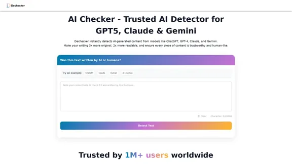 AI Checker - Надежный детектор ИИ для GPT5, Claude и Gemini