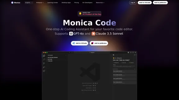 Monica Code - 具備 Claude 3.5 Sonnet/GPT-4o 的 AI 程式碼生成器