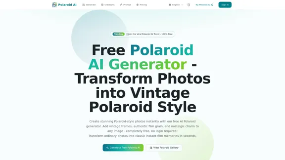 免费 Polaroid AI 生成器 - 将照片转变为复古 Polaroid 风格