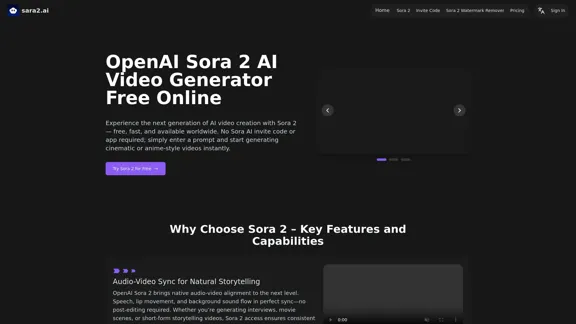 Sora 2 - Générateur de vidéos AI gratuit en ligne