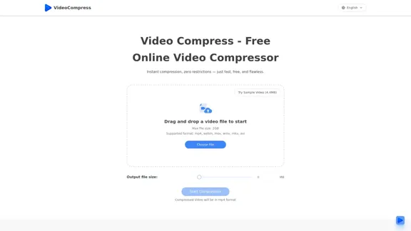 Video Compress - Kostenloser Online-Videokompressor