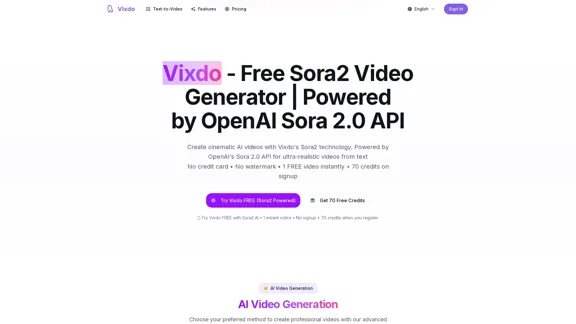 Vixdo - 免费 Sora2 视频生成器