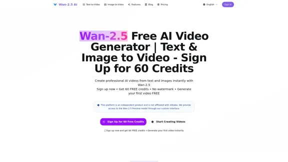Wan 2.5 - 免费的文本和图像转视频的AI视频生成器