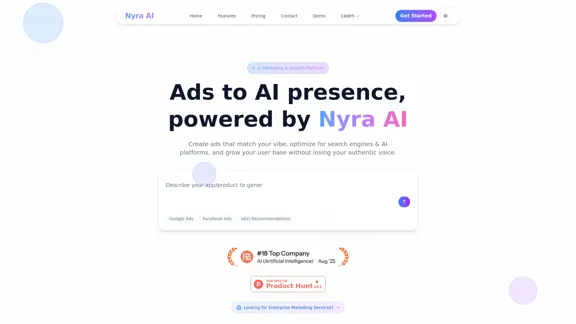 Nyra AI - Маркетинговый движок на основе ИИ для стартапов