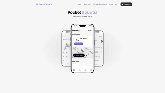 Pocket Squats - Seu treinador pessoal de bolso com IA