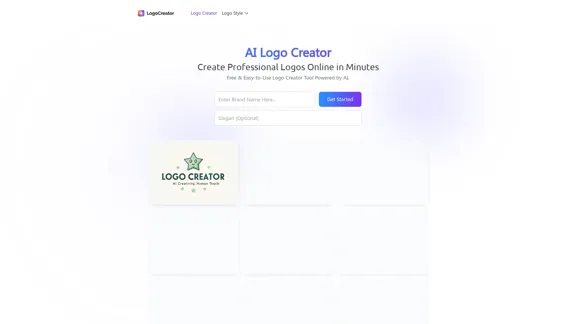 Logo Creator - Бесплатный онлайн AI создатель логотипов