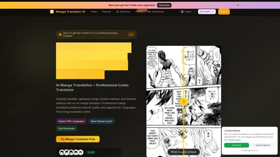 Traduisez des mangas en ligne - Traducteur AI Manga en ligne gratuit