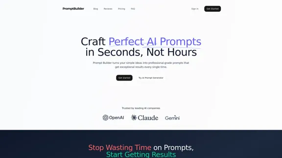 PromptBuilder - Платформа для создания подсказок ИИ для ChatGPT, Claude и Gemini PromptBuilder - Платформа для создания подсказок ИИ для ChatGPT, Claude и Gemini