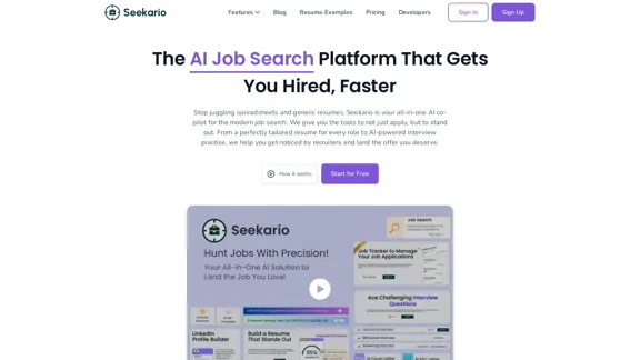 Seekario - 全方位的人工智慧求職平台