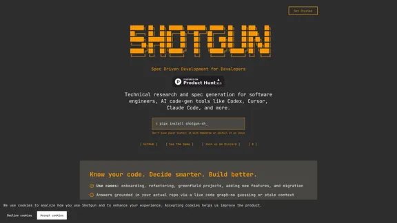 Shotgun CLI - Desarrollo impulsado por especificaciones para desarrolladores