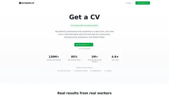 Europass CV Builder - 為技術工人打造專業履歷表