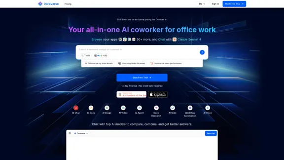 Doraverse - Tu compañero de trabajo AI todo en uno para el trabajo de oficina.