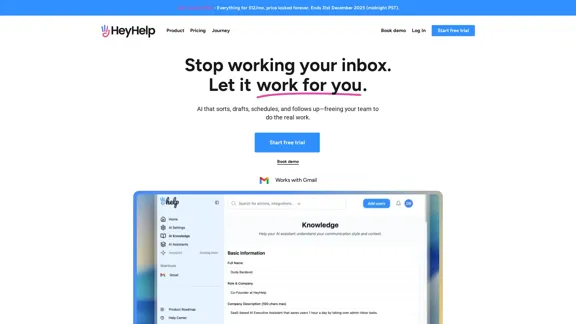 HeyHelp - Assistente de Email AI para Gmail