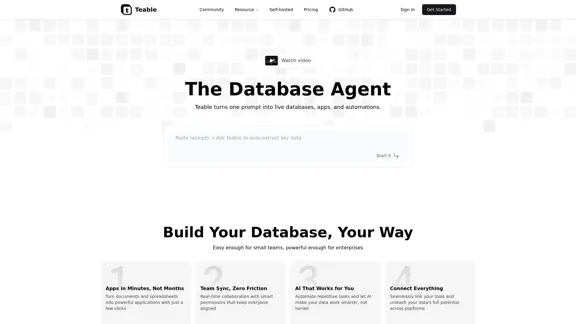Teable - El agente de base de datos de IA, tus datos ahora en acción