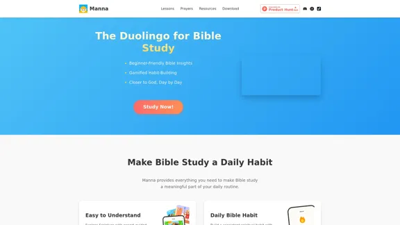 Manna 2.0 - Ежедневное изучение Библии стало увлекательным и интересным.