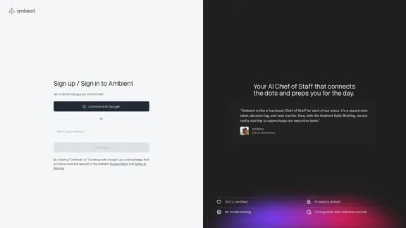 Ambient - 為幕僚長和創始人提供的人工智慧驅動的筆記和任務管理工具