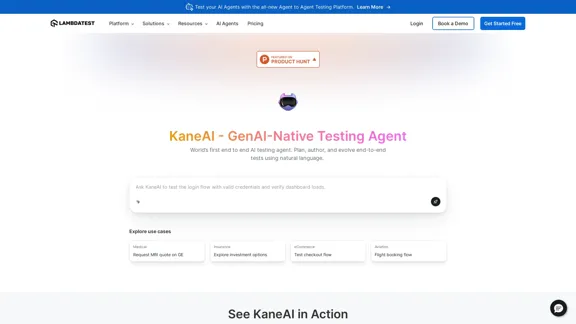 KaneAI - El agente de IA para pruebas de extremo a extremo ya está disponible en Product Hunt.