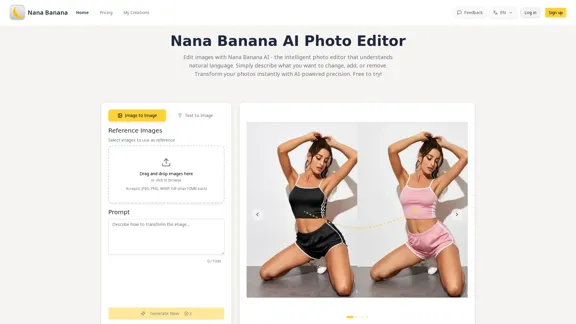 Nana Banana AI Editor de Fotos - Transforma Imágenes con Comandos de Texto Nana Banana AI Editor de Fotos - Transforma Imágenes con Comandos de Texto