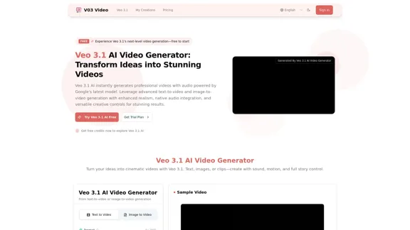 Veo 3.1 AI Video Generator - 专业视频制作