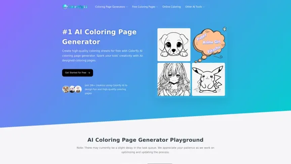 Colorify AI - Генератор раскраски на основе ИИ, 100% бесплатно