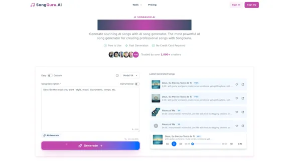 SongGuru.AI - Generate Music Using AI