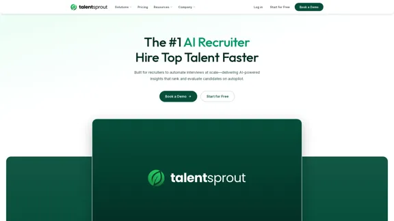 O recrutador de IA nº 1 - Selecione e contrate mais rápido | TalentSprout