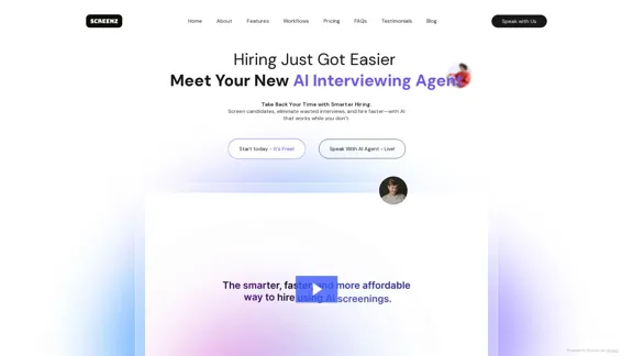 Screenz - Logiciel de sélection de candidats basé sur l'IA qui automatise votre processus de recrutement.