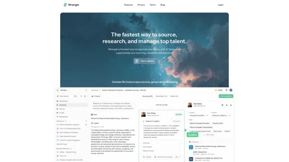 Wrangle - Находите, исследуйте и управляйте талантами на одной умной платформе.