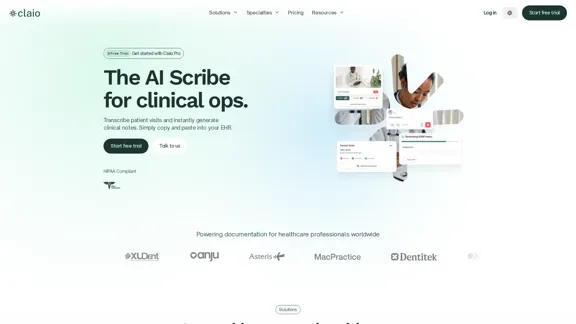 Claio - AI Scribe for healthcare workers Claio - AI Scribe for healthcare workers