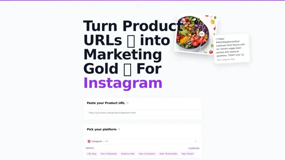 Product Post Generator - Transforme URLs em Posts de Marketing Social