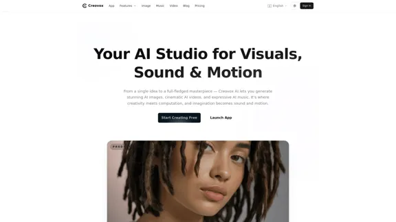 Creovox AI - 一站式影像、影片與音樂的人工智慧工作室 Creovox AI - 一站式影像、影片與音樂的人工智慧工作室