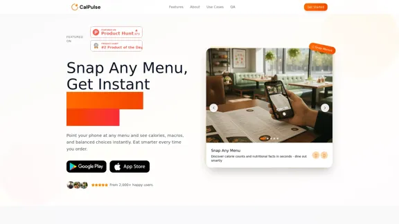 CalPulse - Capture Any Menu, Receive Instant Calories & Macros