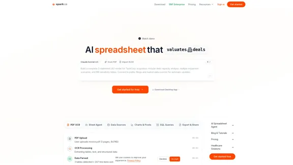 AI Spreadsheet Agent - Transformez des mots en tableurs avec des formules en direct. AI Spreadsheet Agent - Transformez des mots en tableurs avec des formules en direct.