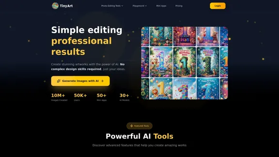 無料のAI写真編集ツール - AIを使ってポスター、ロゴ、YouTubeサムネイルなどをデザインします。 無料のAI写真編集ツール - AIを使ってポスター、ロゴ、YouTubeサムネイルなどをデザインします。