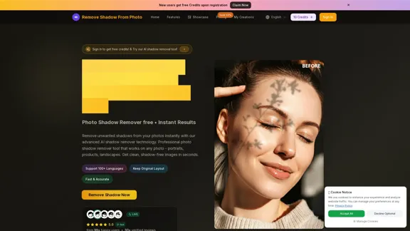 Remove Shadow From Photo - プロフェッショナルなAI影除去ツール Remove Shadow From Photo - プロフェッショナルなAI影除去ツール