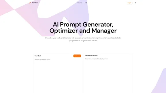 Promtist - AI 提示生成器、优化器和管理器
