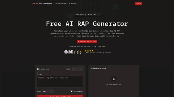 AI Rap Generator - Your Beat Maker, Lyric Writer, and Song Creator