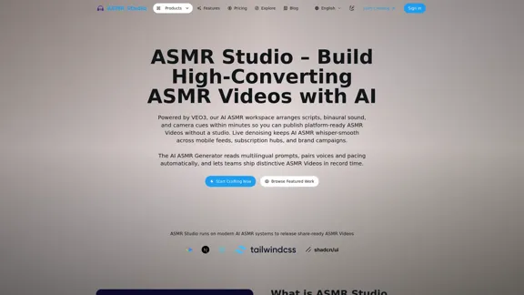 ASMR Studio - Создавайте ASMR видео с помощью ИИ
