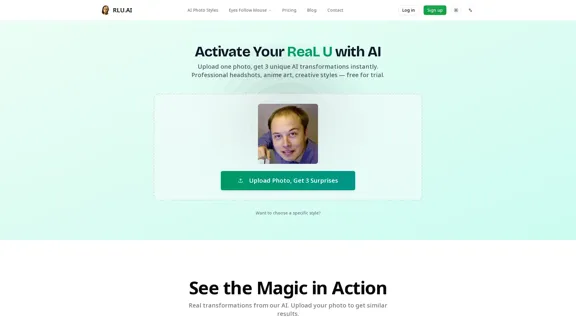 RLU.AI - Преобразуйте фотографии с помощью 3 случайных стилей ИИ | Генератор изображений ИИ