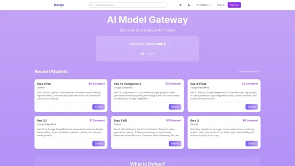 Defapi - AI模型的API