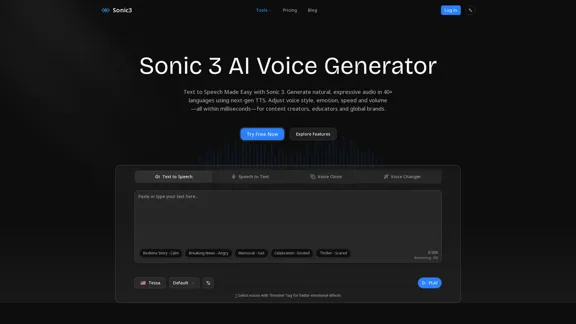 Sonic 3 AI Voice Generator - Free Text to Speech Tool